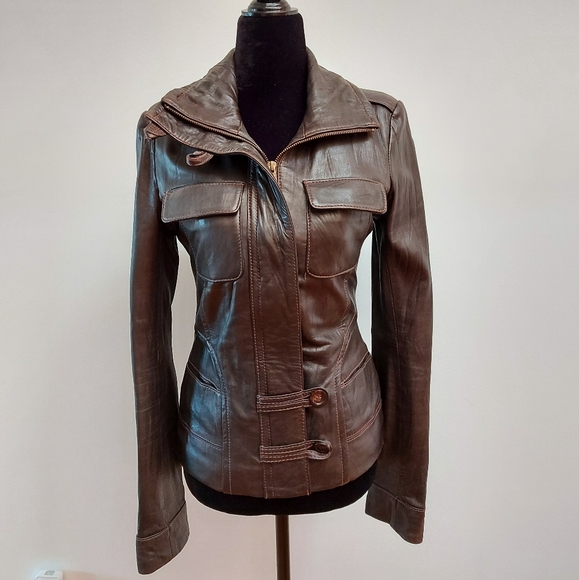 Danier Brown Leather jacket - Picture 6 of 7
